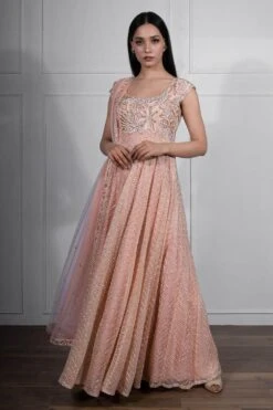 Ritika Mirchandani Pink & Gold Embroidered Anarkali Set