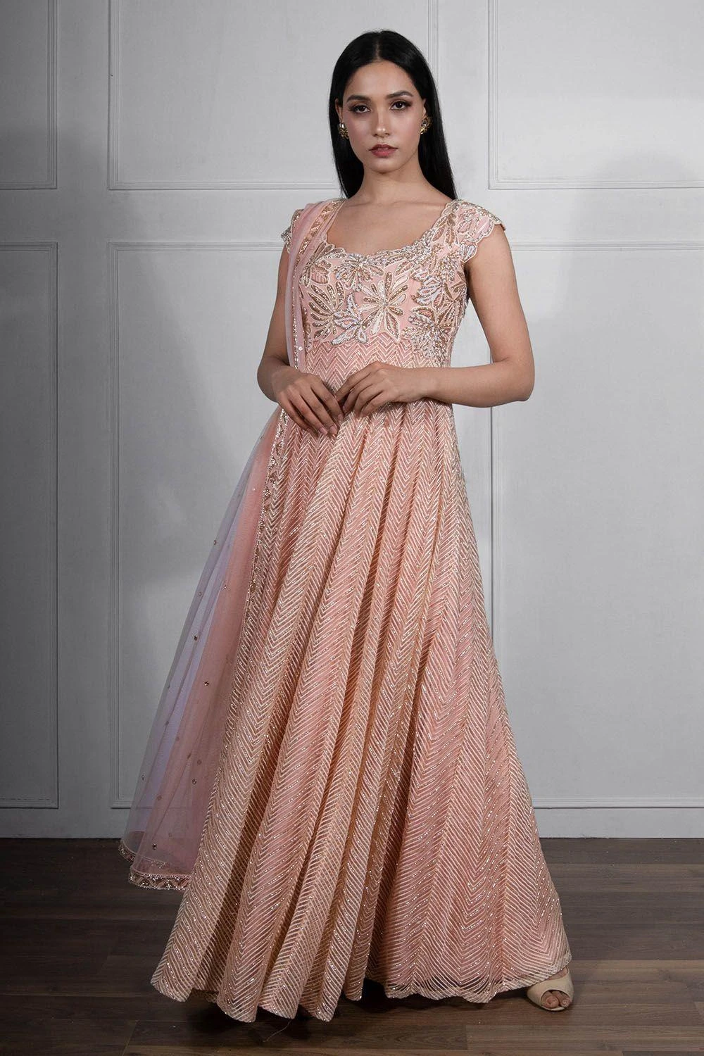 Ritika Mirchandani Pink & Gold Embroidered Anarkali Set 1 Ritika Mirchandani Pink & Gold Embroidered Anarkali Set