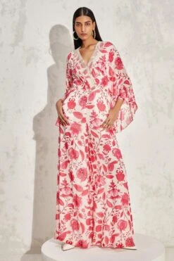 Namrata Joshipura Pink Eden Batwing Sleeve Jumpsuit