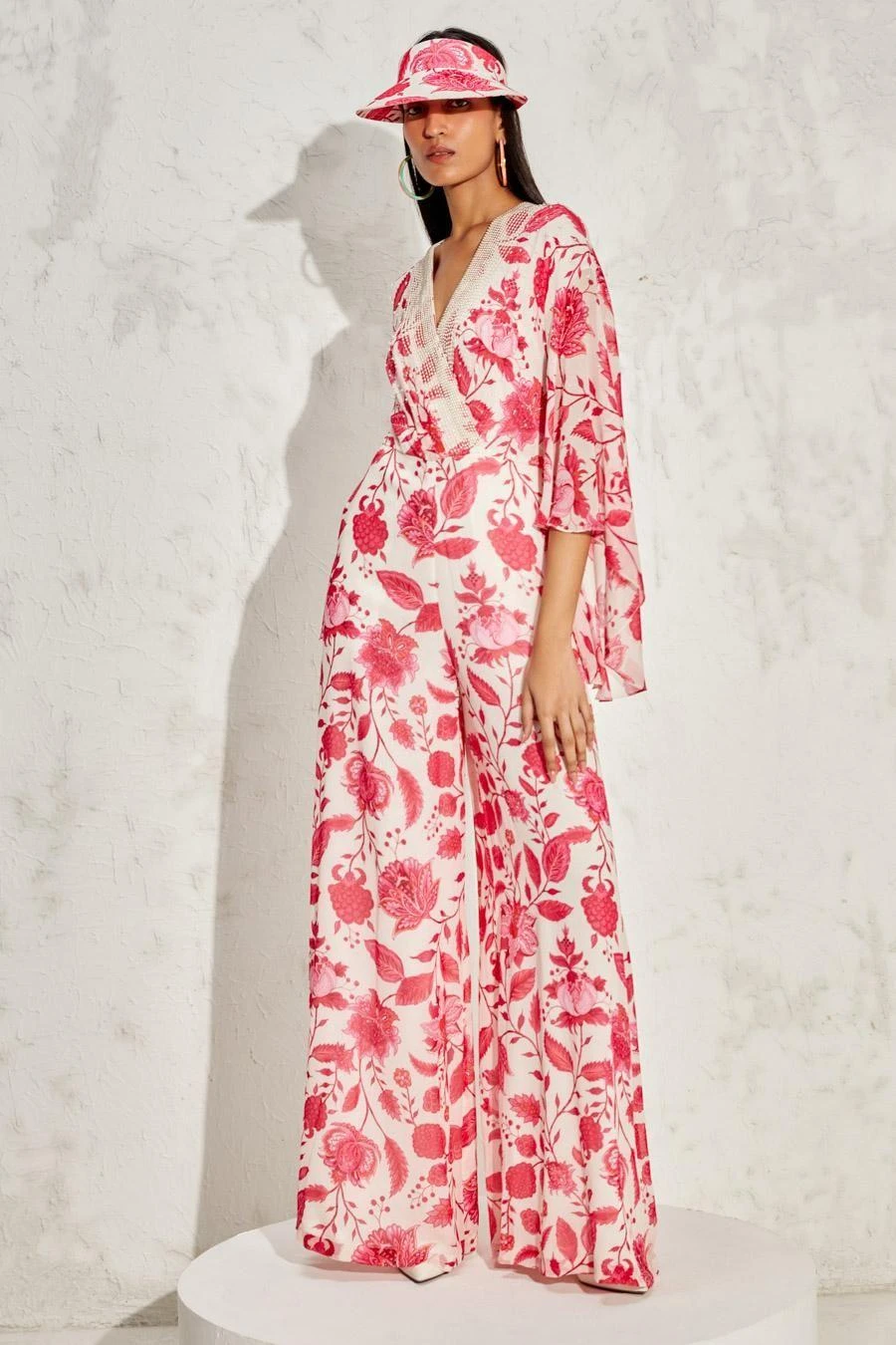 Namrata Joshipura Pink Eden Batwing Sleeve Jumpsuit 2 Namrata Joshipura Pink Eden Batwing Sleeve Jumpsuit - Image 2