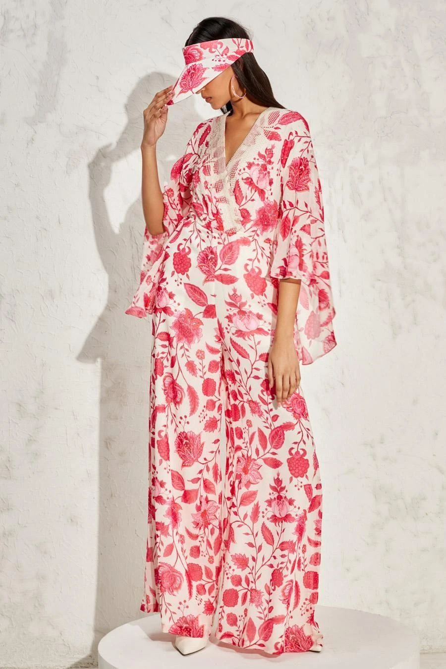 Namrata Joshipura Pink Eden Batwing Sleeve Jumpsuit 3 Namrata Joshipura Pink Eden Batwing Sleeve Jumpsuit - Image 3