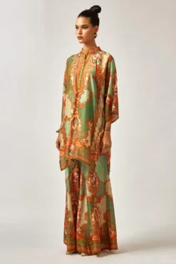 Rajdeep Ranawat Ghazal Pastel Green Floral Printed Tunic 7 Rajdeep Ranawat Ghazal Pastel Green Floral Printed Tunic -Echo Clothing Store 011223rr32 3