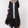 Aikeyah Black Shibori Kurta Set With Detachable Collar