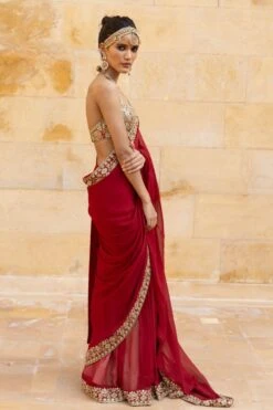 Arpita Mehta Red Classic Sari Set -Echo Clothing Store 031123am60 3
