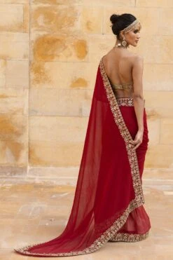 Arpita Mehta Red Classic Sari Set -Echo Clothing Store 031123am60 4
