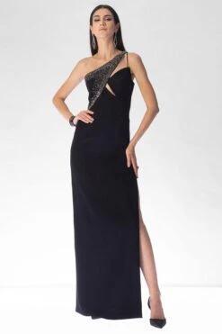 Rohit Gandhi + Rahul Khanna Leonids Black Embellished Dress