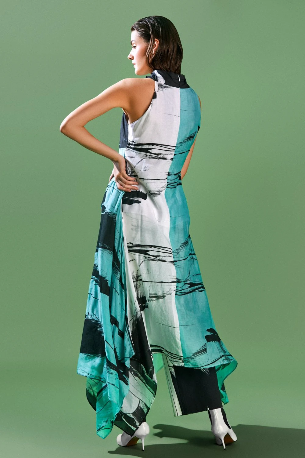 Bennch Brush Stroke Print Scarf Tunic 4 Bennch Brush Stroke Print Scarf Tunic - Image 4