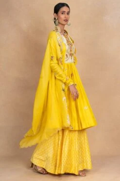 Petticoat Lane By Divya Yellow Floral Gathered Sharara Set -Echo Clothing Store 070623pl03 3