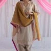 Shorshe Antique Gold Leheriya Dupatta