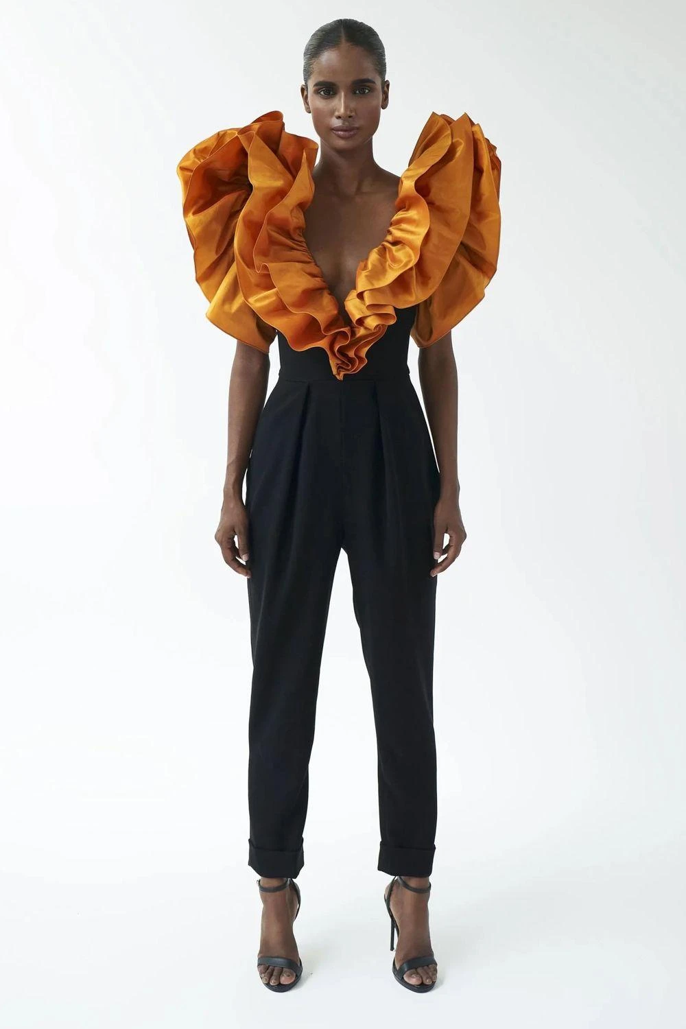 Gauri & Nainika Black Dramatic Ruffled Jumpsuit 1 Gauri & Nainika Black Dramatic Ruffled Jumpsuit