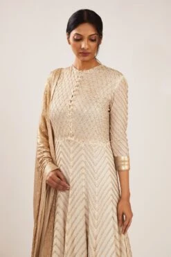 Nakul Sen Ivory Anarkali Set With Sequin Work 8 Nakul Sen Ivory Anarkali Set With Sequin Work -Echo Clothing Store 1003 3 1