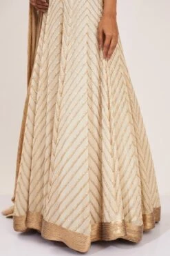 Nakul Sen Ivory Anarkali Set With Sequin Work 9 Nakul Sen Ivory Anarkali Set With Sequin Work -Echo Clothing Store 1003 4 1