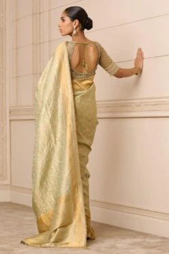 Tarun Tahiliani Jade Handwoven Brocade Sari 7 Tarun Tahiliani Jade Handwoven Brocade Sari -Echo Clothing Store 10523ttd22 4