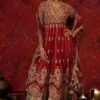 Simar Dugal Red Embroidered Anarkali Set