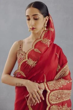 Torani Geetika Bright Red Embellished Sari 7 Torani Geetika Bright Red Embellished Sari -Echo Clothing Store 1101ti12 3