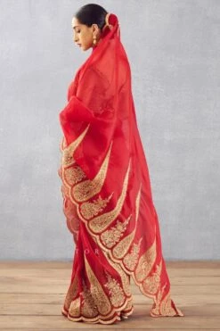 Torani Geetika Bright Red Embellished Sari 9 Torani Geetika Bright Red Embellished Sari -Echo Clothing Store 1101ti12 5