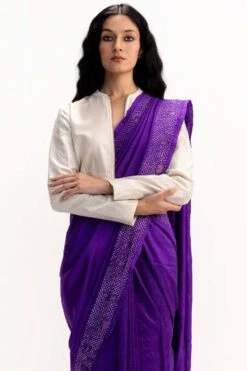 Medium Purple Jamdani & Bandhani Sari 8 Medium Purple Jamdani & Bandhani Sari -Echo Clothing Store 1110smr4 4
