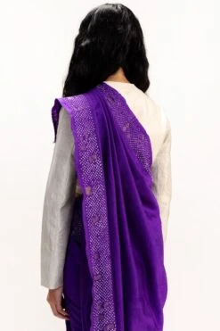 Medium Purple Jamdani & Bandhani Sari 9 Medium Purple Jamdani & Bandhani Sari -Echo Clothing Store 1110smr4 5