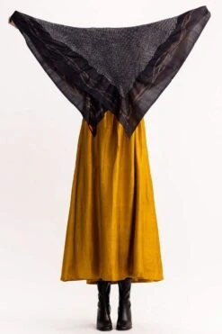 Medium Black Jamdani & Bandhani Scarf