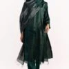 Medium Bottle Green Waterfall Metallic Dupatta