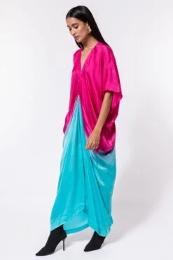 Inca Pink & Turquoise Satin Kaftan 6 Inca Pink & Turquoise Satin Kaftan -Echo Clothing Store 114inca17 3
