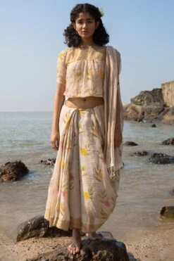 Nadiya Paar Marigold Linen Sari