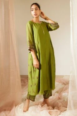 Sarang Kaur Green Poornima Kurta Set