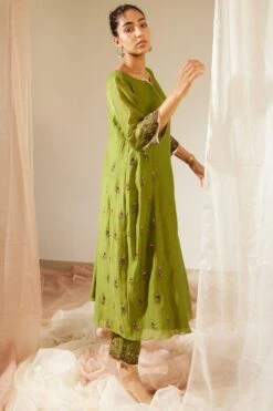 Sarang Kaur Green Poornima Kurta Set -Echo Clothing Store 11523sk21 3