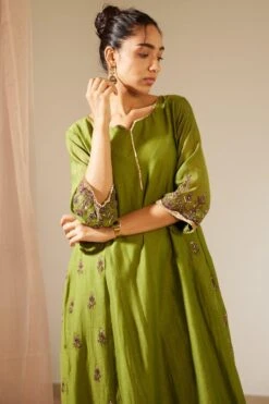 Sarang Kaur Green Poornima Kurta Set -Echo Clothing Store 11523sk21 4