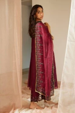 Sarang Kaur Purple Poornima Stole -Echo Clothing Store 11523sk24 5