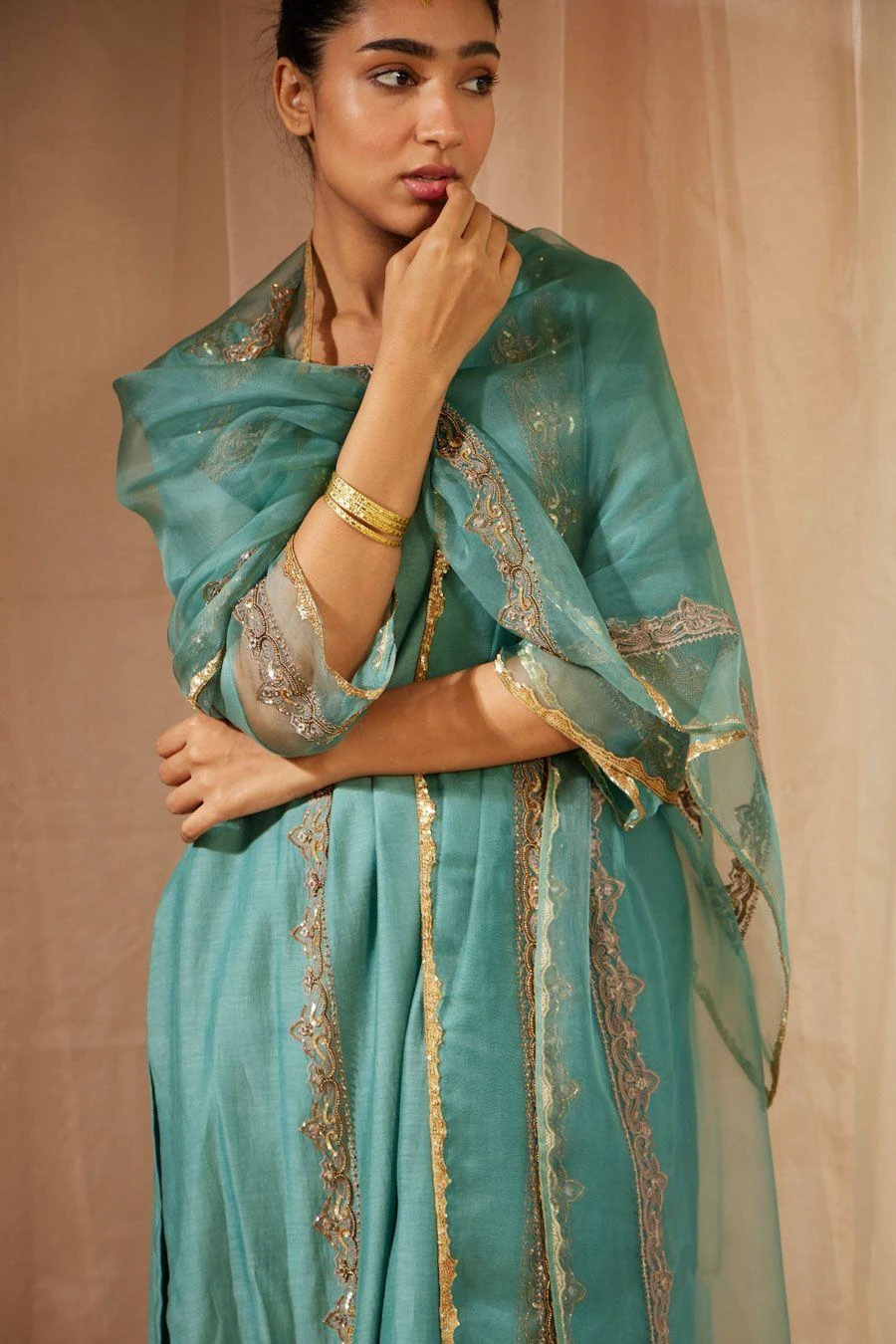 Sarang Kaur Blue Abir Stole 4 Sarang Kaur Blue Abir Stole - Image 4