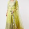 Gopi Vaid Lime Green Embroidered Anarkali Set