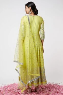 Gopi Vaid Lime Green Embroidered Anarkali Set -Echo Clothing Store 115gv22 5