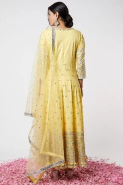 Gopi Vaid Yellow Embroidered Anarkali Set -Echo Clothing Store 115gv24 4