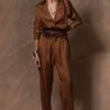 431-88 By Shweta Kapur Copper Silk Jumpsuit