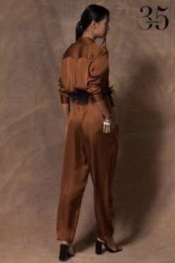431-88 By Shweta Kapur Copper Silk Jumpsuit -Echo Clothing Store 115ske27 5