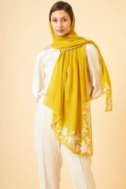 PATINE Mustard Gara Embroidered Stole -Echo Clothing Store 116pat14 3
