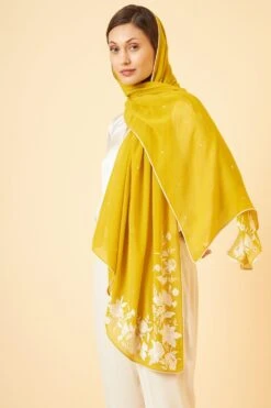 PATINE Mustard Gara Embroidered Stole -Echo Clothing Store 116pat14 4