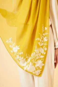 PATINE Mustard Gara Embroidered Stole -Echo Clothing Store 116pat14 5