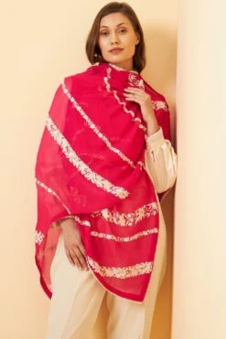 PATINE Pink Gara Embroidered Stole