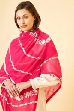 PATINE Pink Gara Embroidered Stole -Echo Clothing Store 116pat15 4