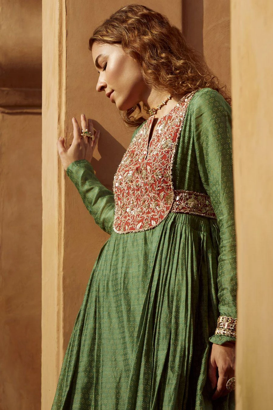 Avacara Green Zardosi Embroidered Anarkali 3 Avacara Green Zardosi Embroidered Anarkali - Image 3