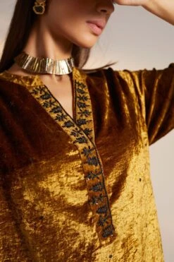 Shorshe Gold Hand Embroidered Kurta Set 11 Shorshe Gold Hand Embroidered Kurta Set -Echo Clothing Store 1211sh13 5