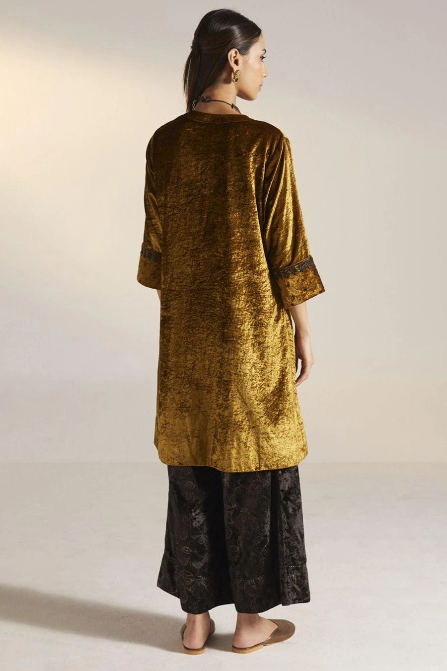 Shorshe Gold Hand Embroidered Kurta Set 7 Shorshe Gold Hand Embroidered Kurta Set - Image 7