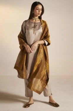 Shorshe Antique Gold Handloom Tissue Dupatta