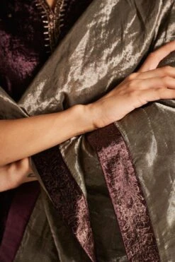 Shorshe Slate Silver Handloom Tissue Dupatta 7 Shorshe Slate Silver Handloom Tissue Dupatta -Echo Clothing Store 1211sh39 3