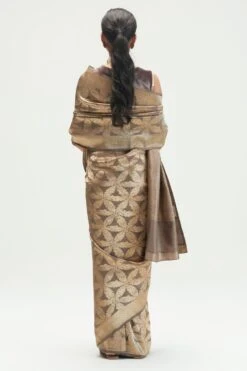 Kshitij Jalori Nasreen Shadow Grey Brocade Silk Sari -Echo Clothing Store 1212ks11 5