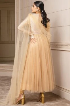 Tarun Tahiliani Gold Draped Anarkali Set 7 Tarun Tahiliani Gold Draped Anarkali Set -Echo Clothing Store 1212tt05 4