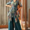 Varun Bahl Pret Teal Floral Printed Kurta Set