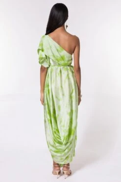 Stephany Green Fold Dyed One Shoulder Dress -Echo Clothing Store 124stp3 5